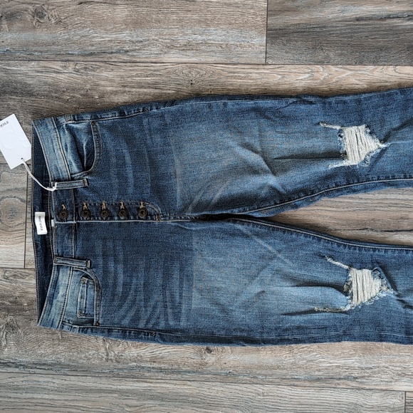 Sneak Peek High Rise 5 Button Fly Distressed Skinny Jeans Size 7/28 - Picture 9 of 16